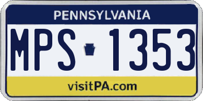 PA license plate MPS1353