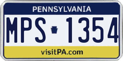 PA license plate MPS1354