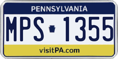 PA license plate MPS1355