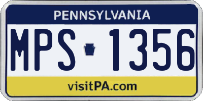 PA license plate MPS1356
