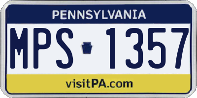 PA license plate MPS1357