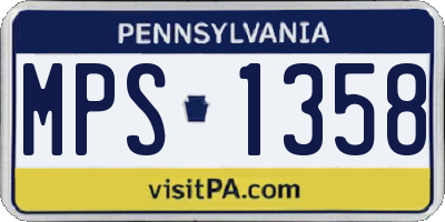 PA license plate MPS1358