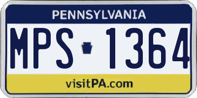 PA license plate MPS1364
