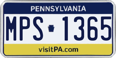 PA license plate MPS1365
