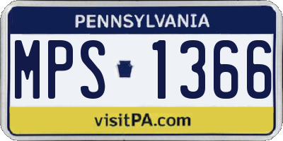 PA license plate MPS1366