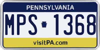 PA license plate MPS1368