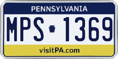 PA license plate MPS1369