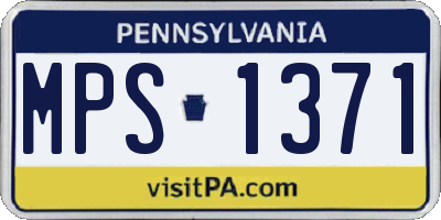 PA license plate MPS1371