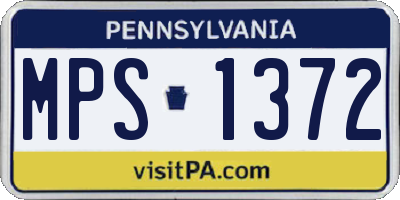 PA license plate MPS1372