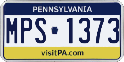 PA license plate MPS1373
