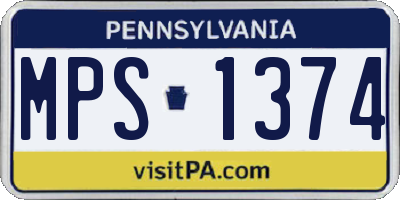 PA license plate MPS1374