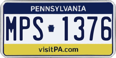 PA license plate MPS1376