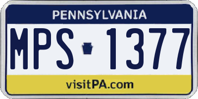 PA license plate MPS1377