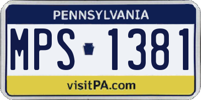 PA license plate MPS1381