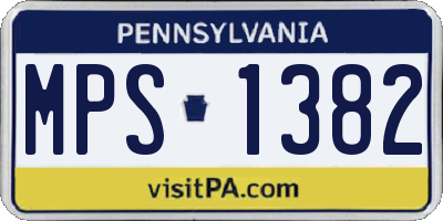 PA license plate MPS1382