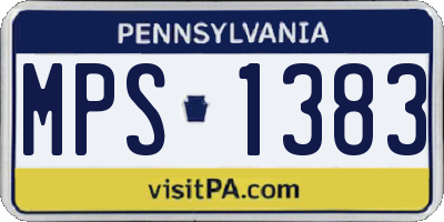 PA license plate MPS1383