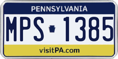 PA license plate MPS1385