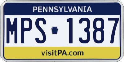 PA license plate MPS1387