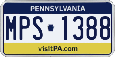 PA license plate MPS1388