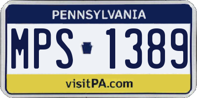 PA license plate MPS1389