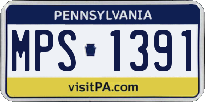PA license plate MPS1391