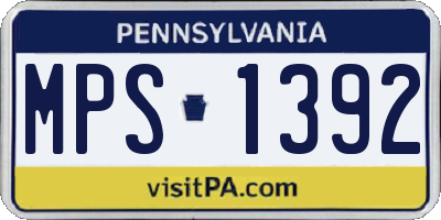 PA license plate MPS1392