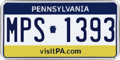 PA license plate MPS1393