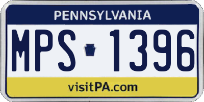 PA license plate MPS1396
