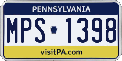 PA license plate MPS1398