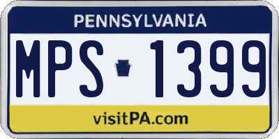 PA license plate MPS1399