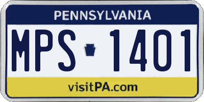 PA license plate MPS1401