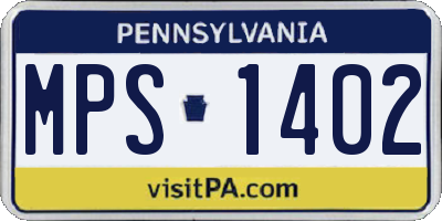 PA license plate MPS1402