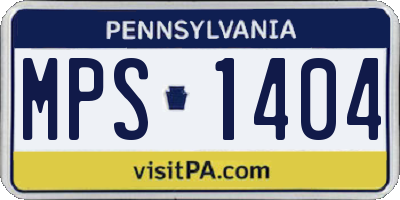 PA license plate MPS1404