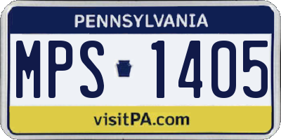 PA license plate MPS1405
