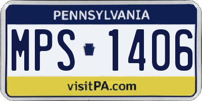 PA license plate MPS1406