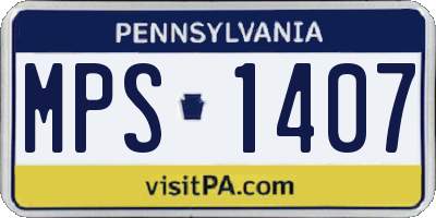 PA license plate MPS1407