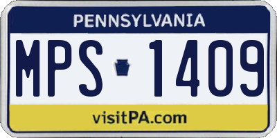 PA license plate MPS1409