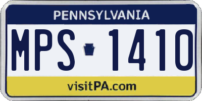 PA license plate MPS1410