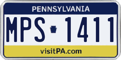PA license plate MPS1411