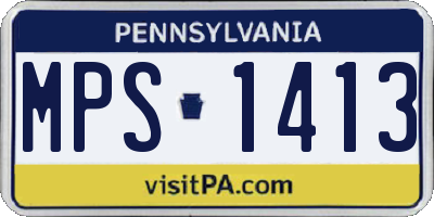 PA license plate MPS1413