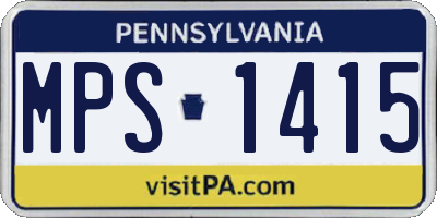 PA license plate MPS1415