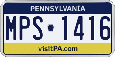 PA license plate MPS1416