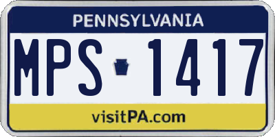 PA license plate MPS1417