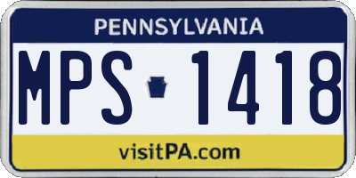 PA license plate MPS1418