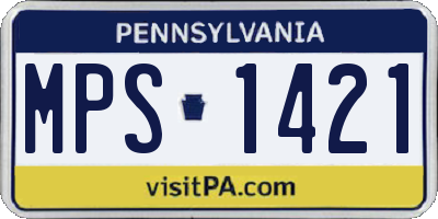 PA license plate MPS1421