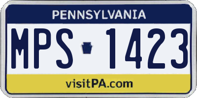 PA license plate MPS1423