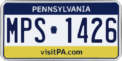 PA license plate MPS1426
