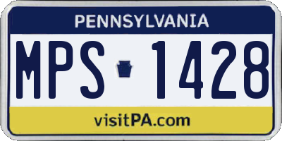 PA license plate MPS1428