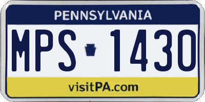 PA license plate MPS1430