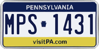 PA license plate MPS1431
